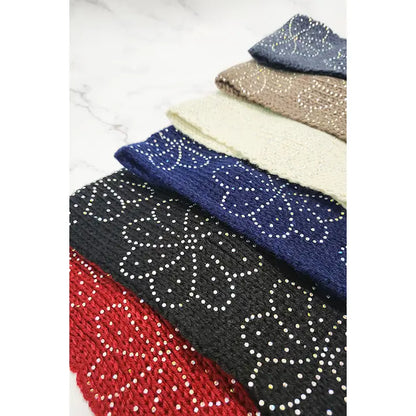 Flower Stoned Knitted Head Wrap