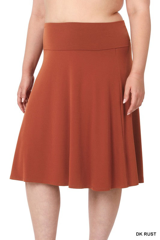 Fold Over Flared Skirt