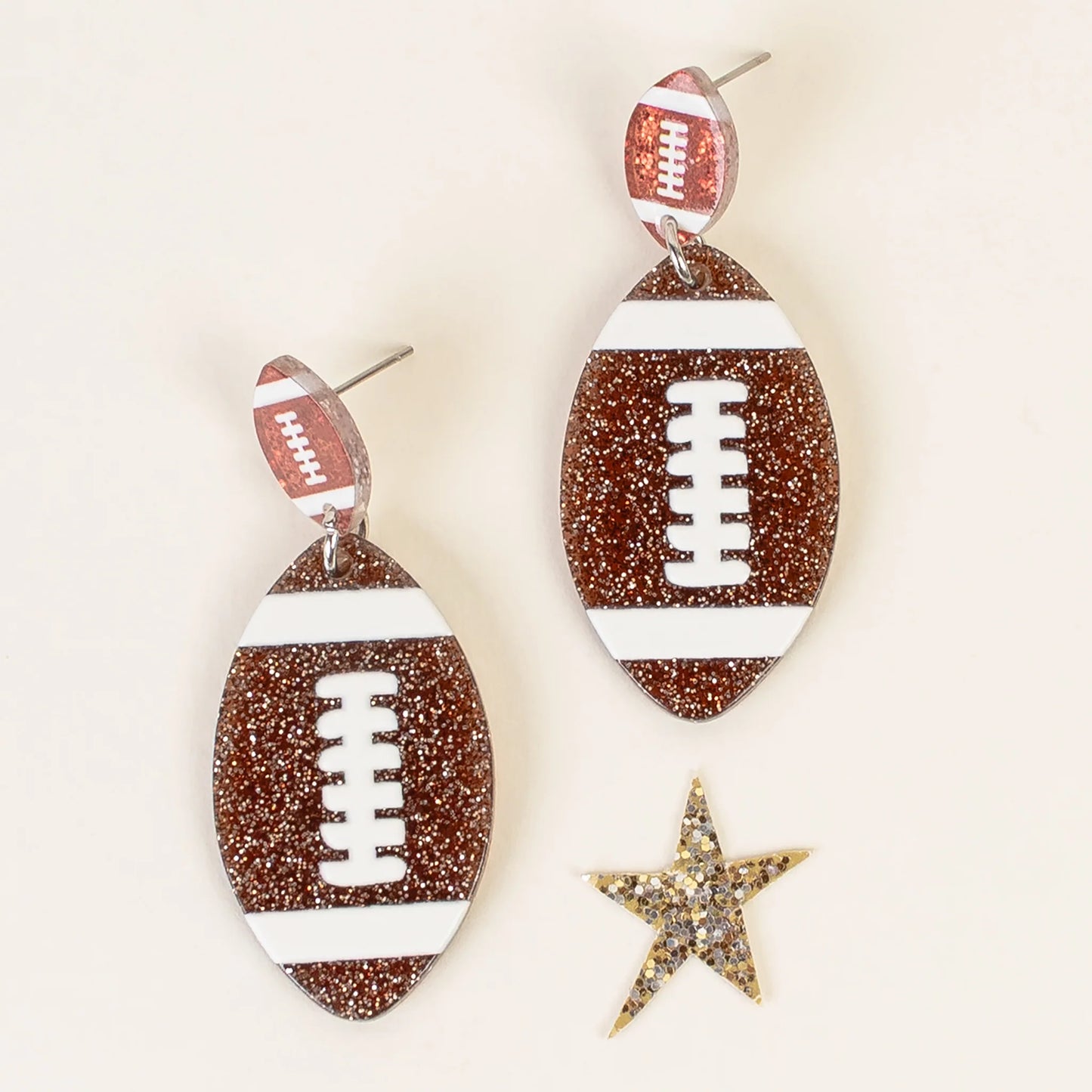 Football Glitter Stud Dangles