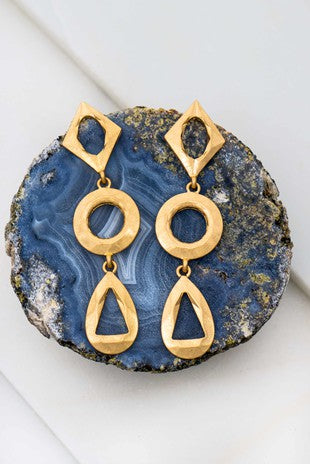 Geo Openwork Linked Earrings