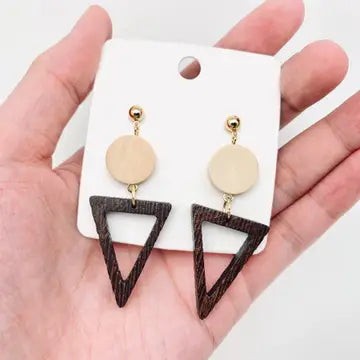Geometic Wooden Earrings