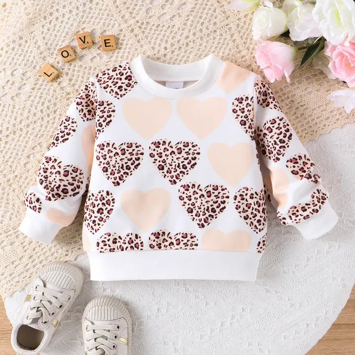 Girl's Leo Heart Sweatshirt