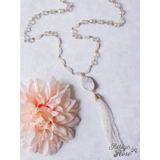 Glamours Always Druzy Tassel Necklace