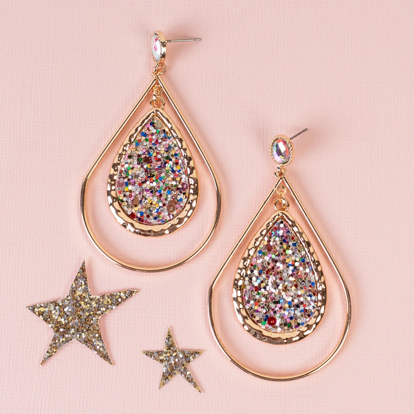 Glitter Double Drop Earrings
