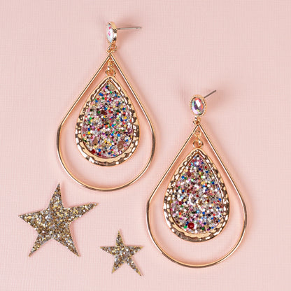 Glitter Double Drop Earrings