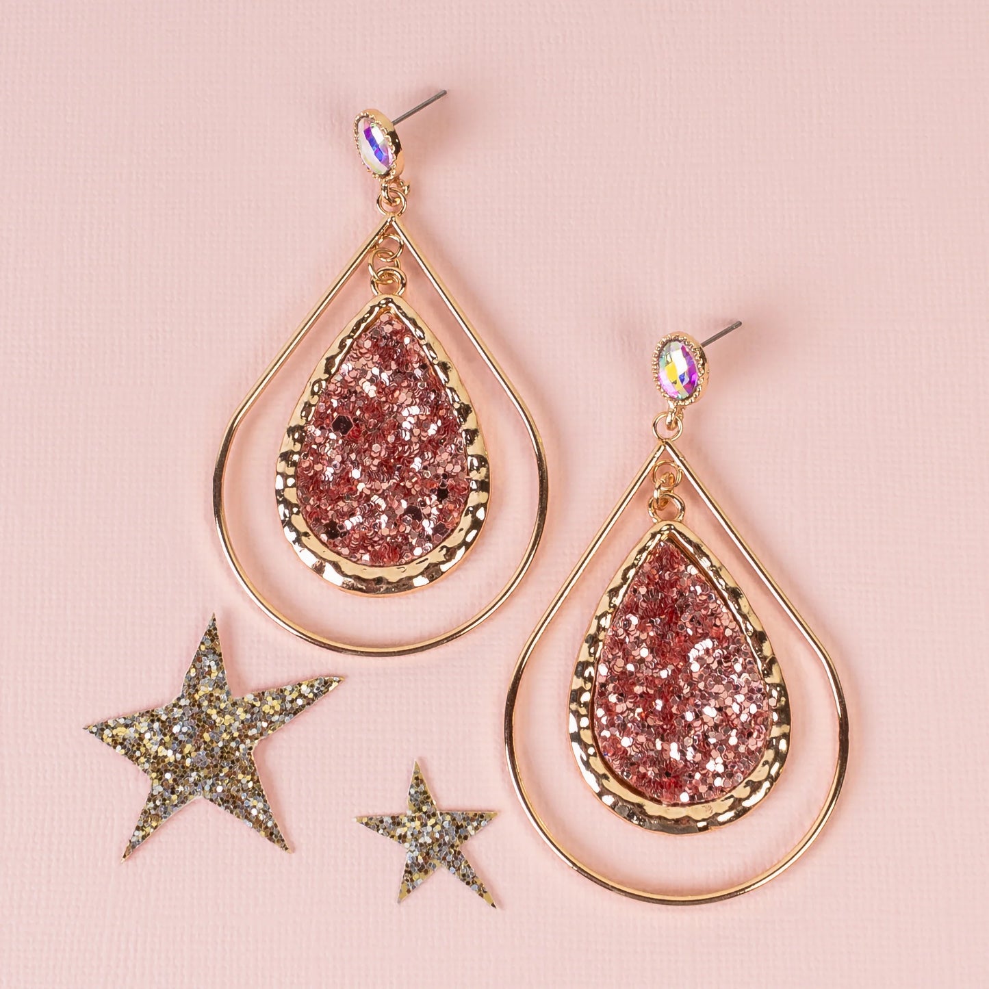 Glitter Double Drop Earrings