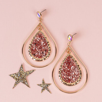 Glitter Double Drop Earrings