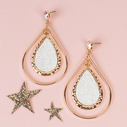 Glitter Double Drop Earrings