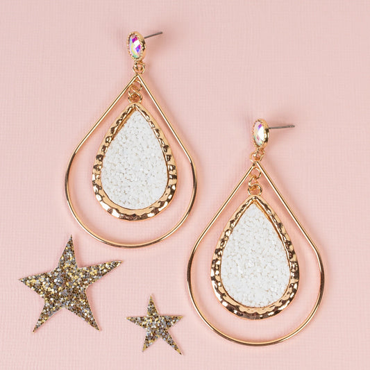 Glitter Double Drop Earrings
