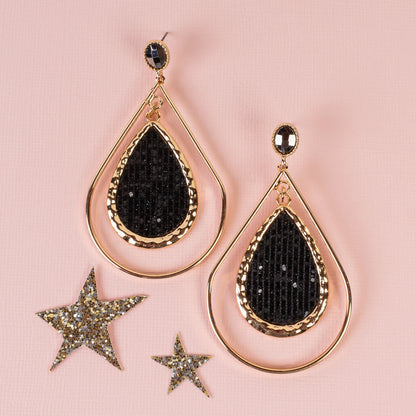 Glitter Double Drop Earrings
