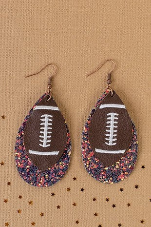 Glitter Football Earrings