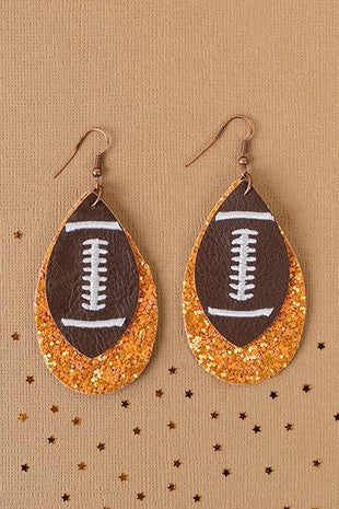 Glitter Football Earrings