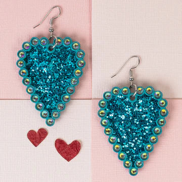 Glitter Heart Earrings