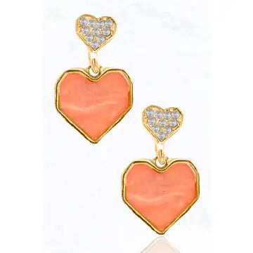 Glitter Heart Rhinestone Earrings