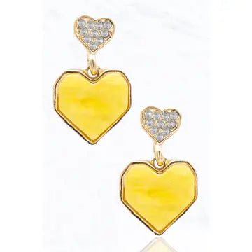 Glitter Heart Rhinestone Earrings