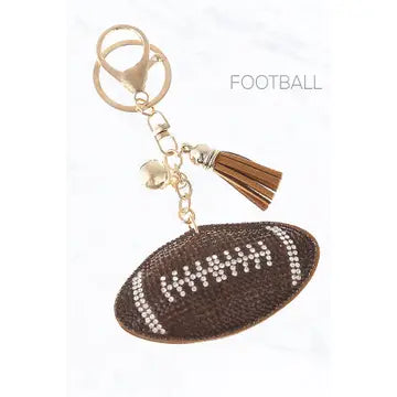 Glittering Football Tassel Keychain