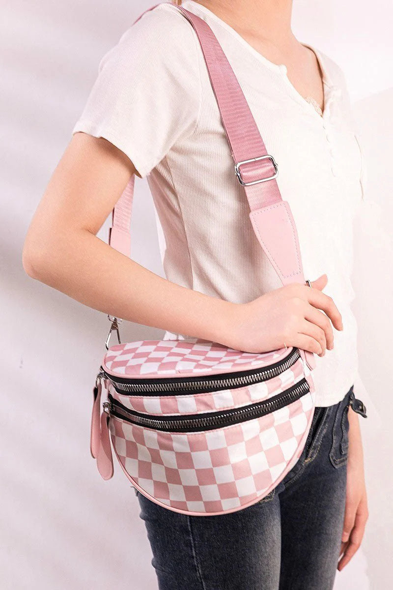 Globetrotter Checkered Crossbody Waist Bag
