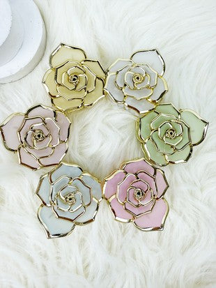 Gold Lined Flower Claw Clip