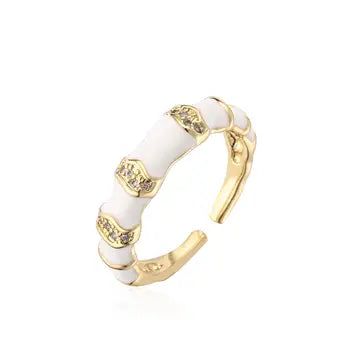 Gold Plated CZ Enamel Ring