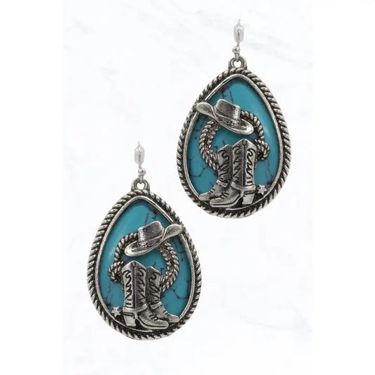 Hat & Boots Western Earrings