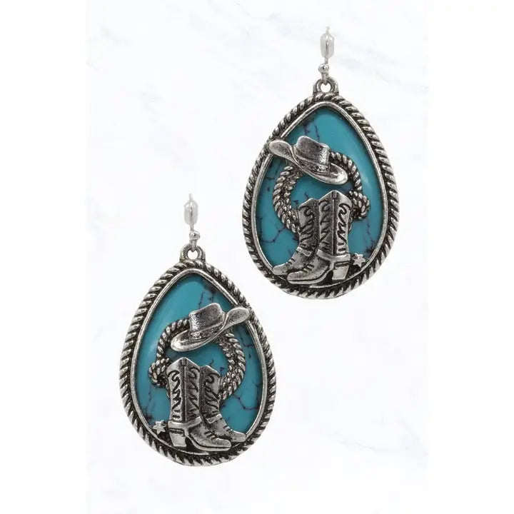 Hat & Boots Western Earrings