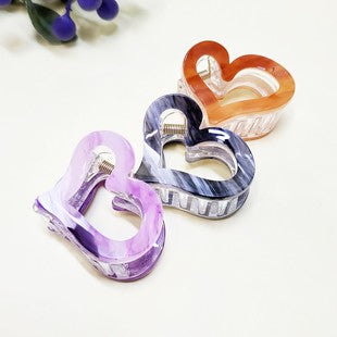 Heart Acrylic Hair Claw Clip