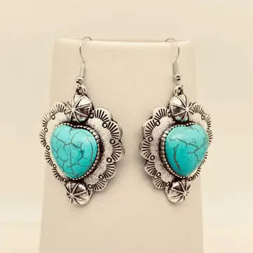Heart Shape Stone Charm Dangles