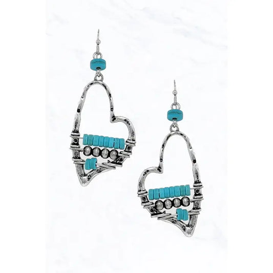 Heart Sharped Beaded Earrings