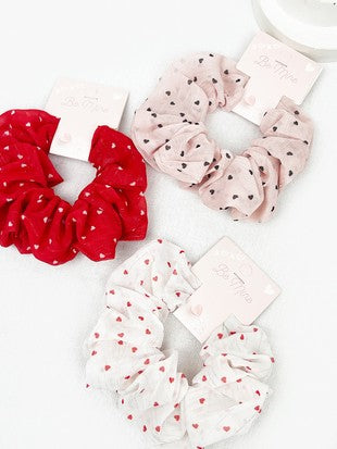 Heart Sheer Sparkly Scrunchie