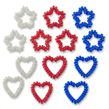 Heart & Star Spiral Hair Tie Set