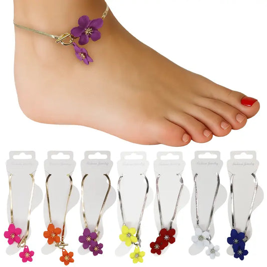 Hibiscus Dangle Chain Anklet