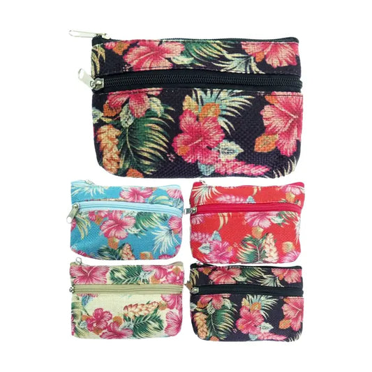 Hibiscus Double Zip Coin Purse
