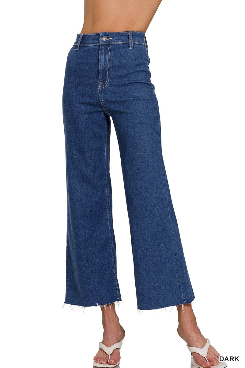 High Waist Wide Leg Denim Pants