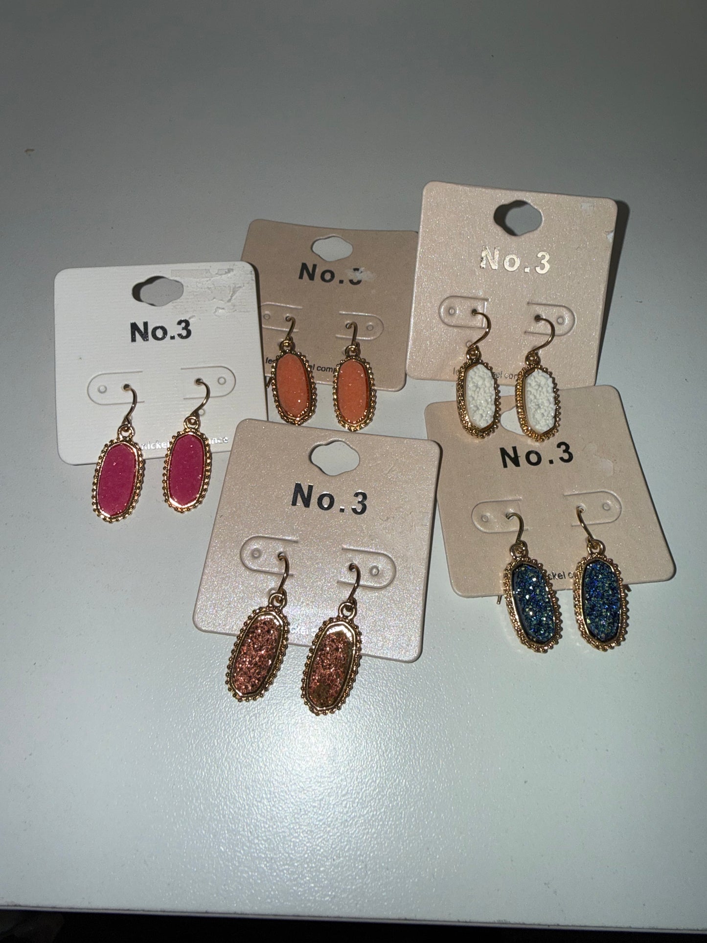 E - Gold Druzy Dangles