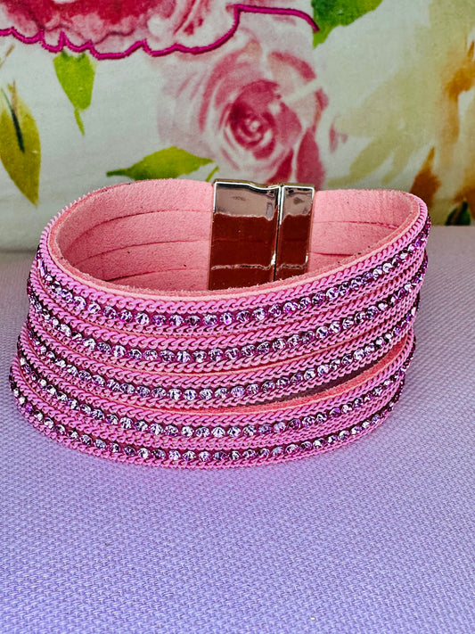 Pink Bling Magnetic Bracelet