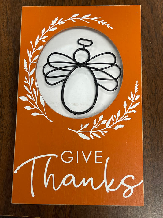 Give Thanks Wire Angel Shadowbox