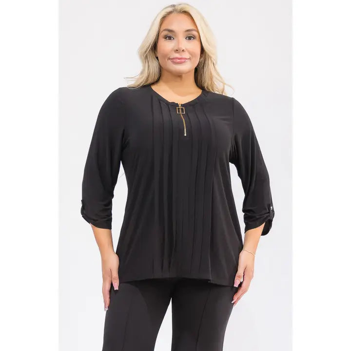 Ity Pintuck Zipper Shirt