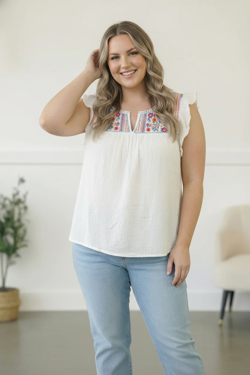 Ivory Embroidered Blouse