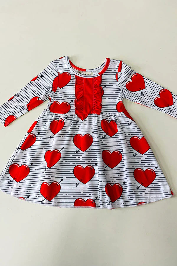 Kids Hearts & Stripe Dress