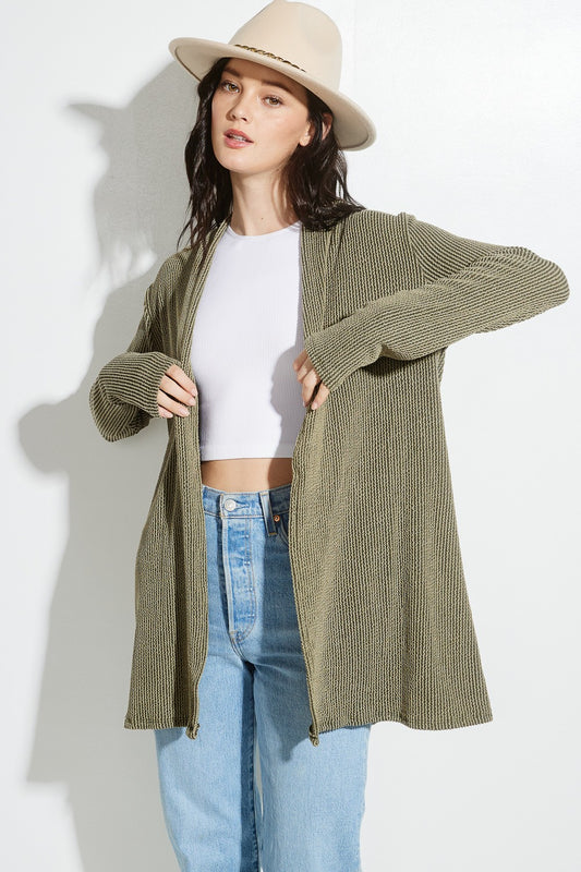 Knit Shawl Collar Cardigan