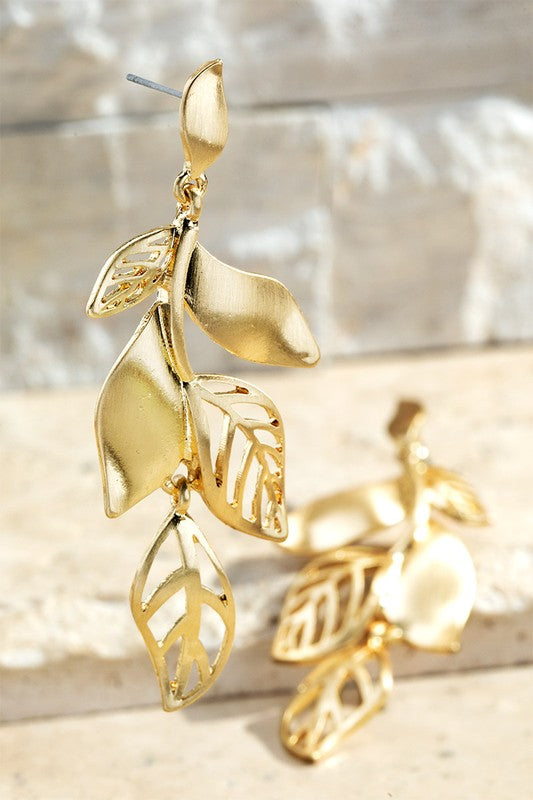 Leaf Dangle Drop Earrings