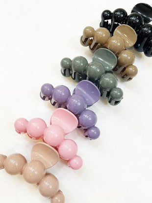 Lg Color Pearl Shape Hair Claw Clips