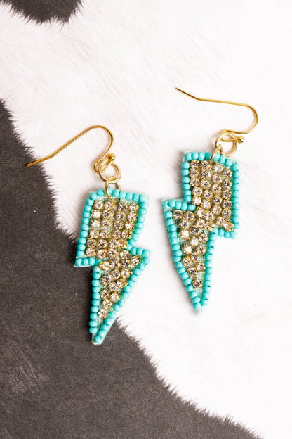 Lightning Bolt Seed Bead Earrings