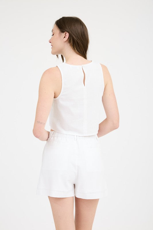 Linen Pleated Short Set