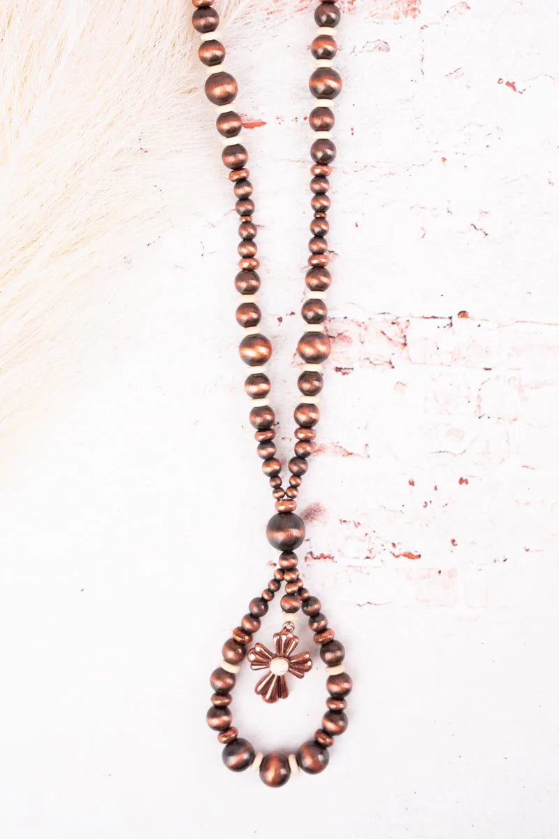 Marble Mountain Loop Howlite & Copper Necklace