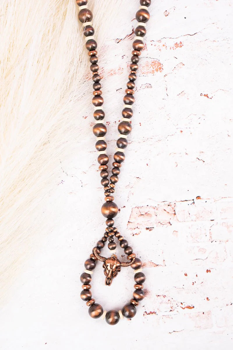 Marble Mountain Loop Howlite & Copper Necklace