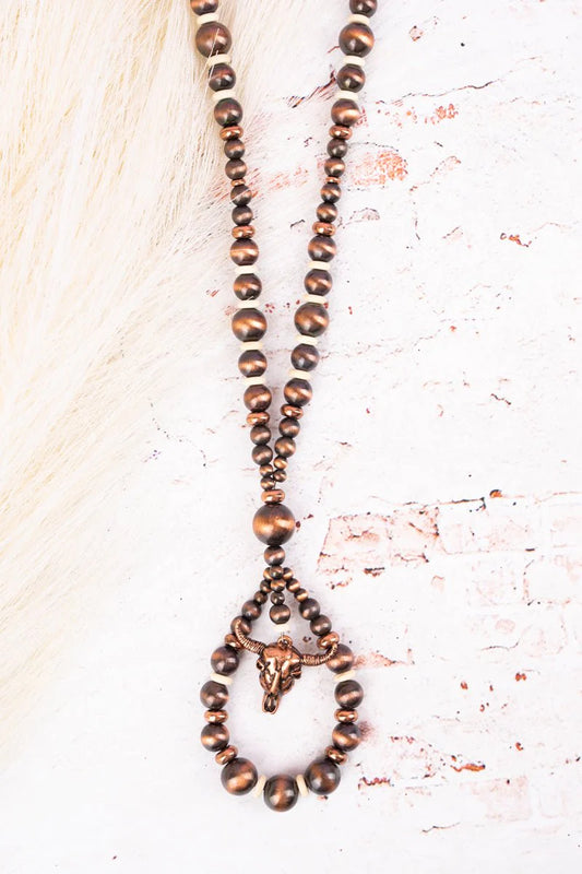 Marble Mountain Loop Howlite & Copper Necklace