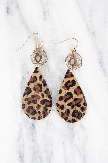 Marleigh Cork Teardrop Filigree Earrings