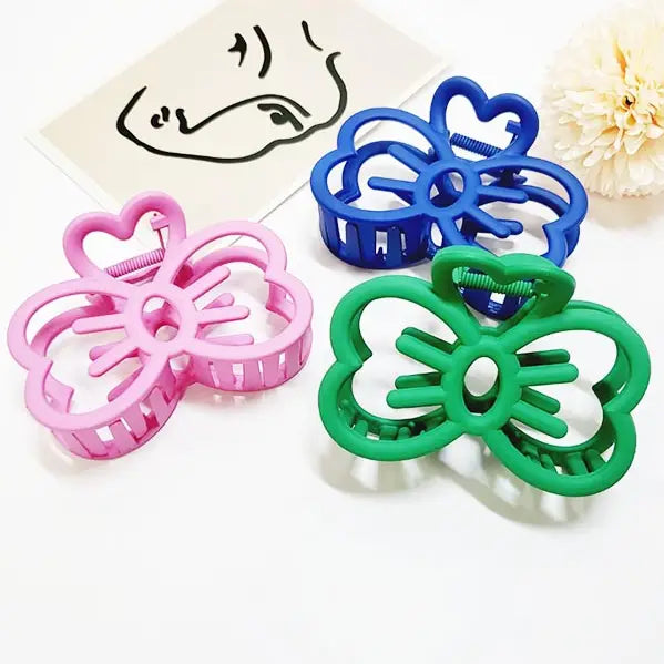 Matte Hollow Bow Hair Claw Clip