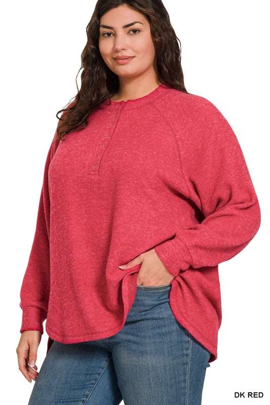 Melange Hacci Henley Sweater